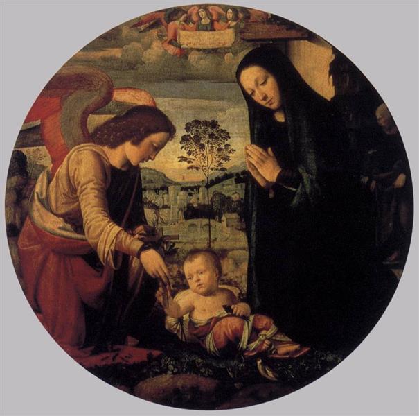 Adoration of the Child with Angel - Маріотто Альбертінеллі