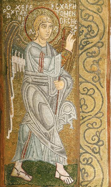 Благовіщення. Архангел Гавриїл, c.1030 - Візантійські Мозіїки
