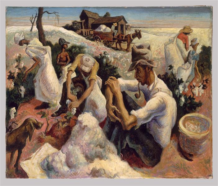 Cotton Pickers, Georgia, 1928 - 1929 - Томас Гарт Бентон