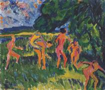BATHERS IN THE REEDS - Erich Heckel