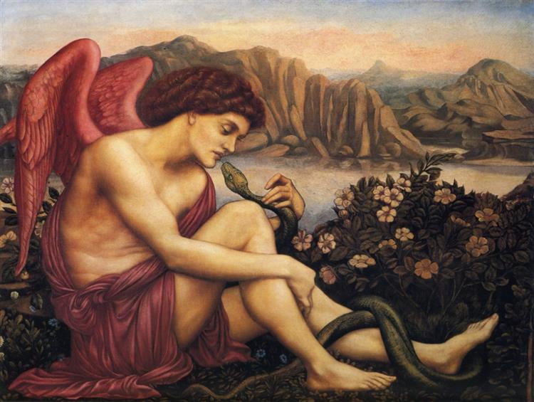 The Angel with the Serpent, 1875 - Evelyn De Morgan