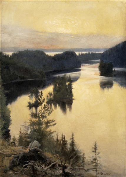 Kaukola Ridge at Sunset, 1890 - Альберт Эдельфельт