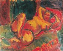 Reclining Red Nude I - Matthew Smith