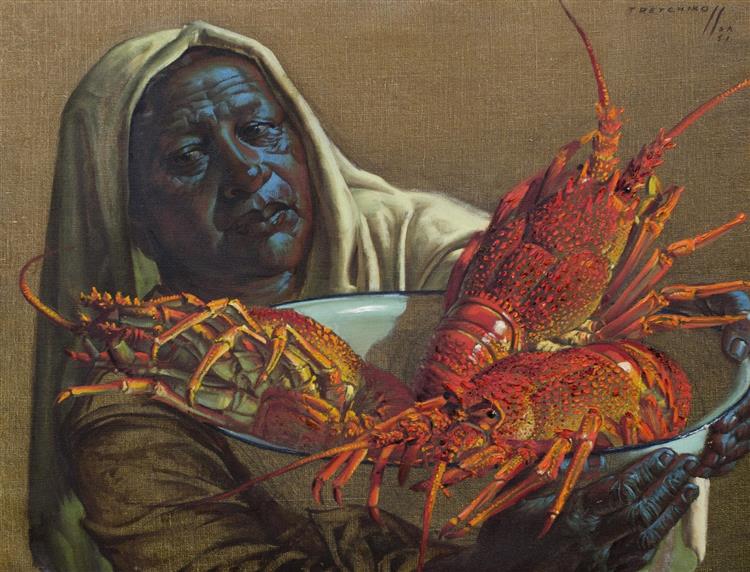 Lady with Crayfish, 1951 - Владимир Григорьевич Третчиков
