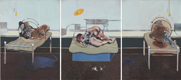Three Studies of Figures on Beds, 1972 - Francis Bacon