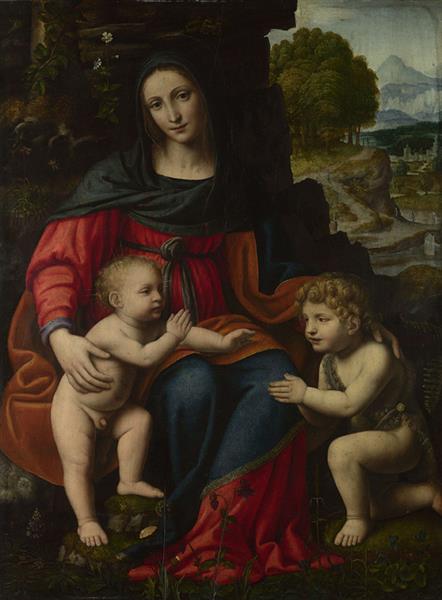 The Virgin and Child with Saint John, c.1510 - Бернардино Луини
