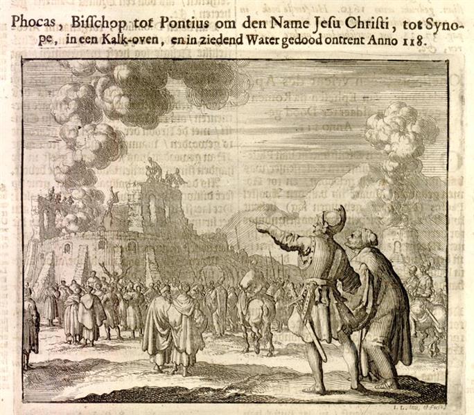 Phocus Thrown into a Lime Kiln Filled with Boiling Water, Pontus, AD 118, 1685 - Jan Luyken