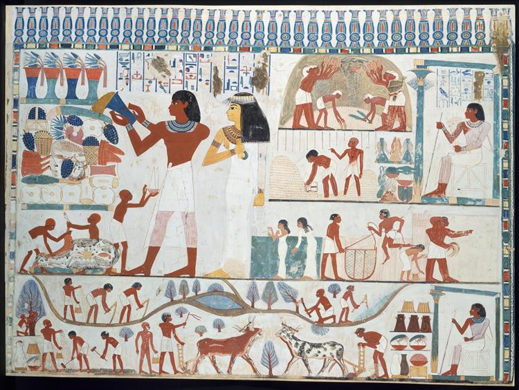 Agricultural Scenes, Tomb of Nakht, c.1400 - c.1390 AC - Ancient Egypt