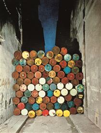 Wall of Oil Barrels – The Iron Curtain (Paris) - Christo and Jeanne-Claude