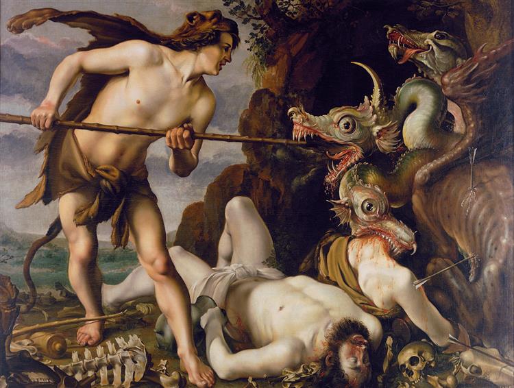Cadmus Slays The Dragon, c.1600 - c.1617 - Хендрик Гольциус