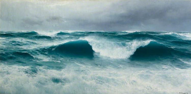 A Grey Day off the Coast of Cornwall, 1894 - David James