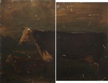 Hereford Cow and Calf (diptych - William Shiels