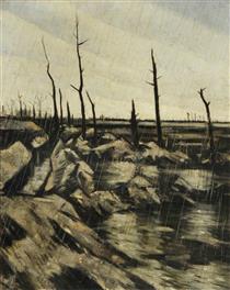 Rain and Mud After the Battle - C. R. W. Nevinson