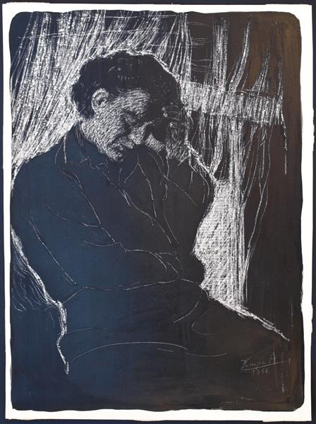 Grated ink: A moment of rest, 1954 - Alfred Krupa