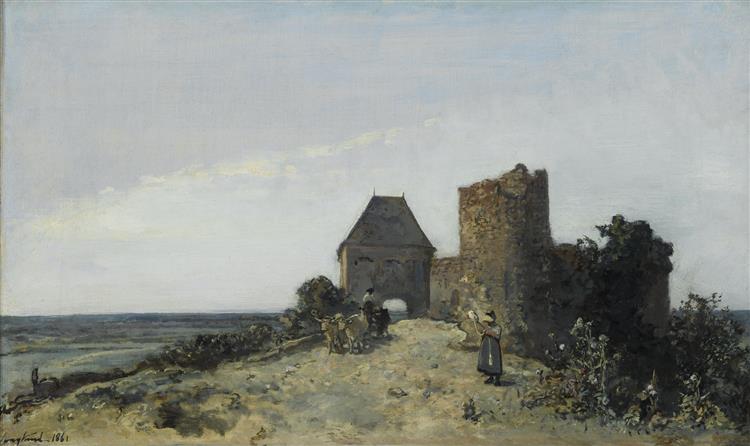 Ruins of the Castle in Rosemont, 1861 - Johan Jongkind