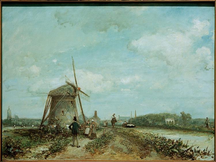 Towpath near The Hague, 1859 - Johan Jongkind