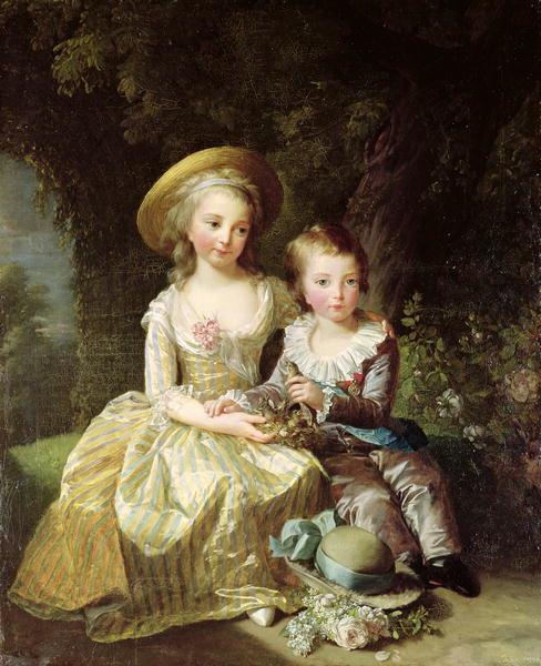 Child Portraits of Marie Therese Charlotte of France, Future Duchess of Angouleme, and Louis Joseph Xavier of France, Premier Dauphin, 1784 - Louise Elisabeth Vigee Le Brun