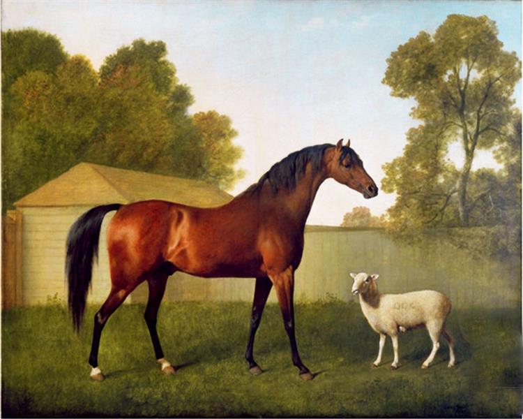 Dungannon, the Property of Colonel OKelly, Painted in a Paddock with a Sheep, 1793 - George Stubbs