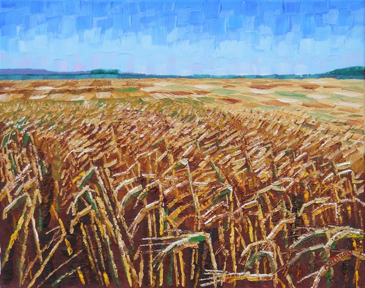 57. Wheat Fields 2017 by Anthony D. Padgett (after Van Gogh Auvers Sur Oise 1890), 2017 - Anthony Padgett