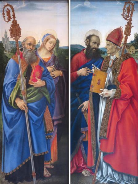 Saints Benedict and Apollonia (left) and Saints Paul and Frediano (right), c.1483 - Filippino Lippi