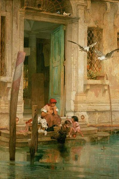 By the Canal, Venice - Marcus Stone