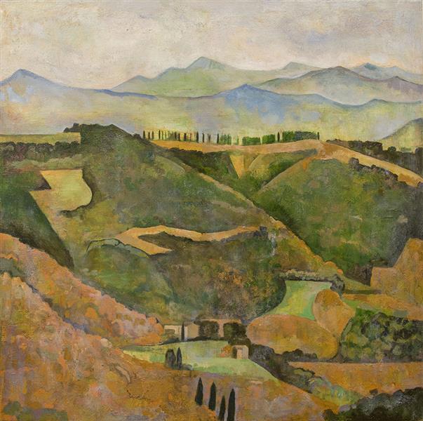 Hillside with Cypress Ridge - William Balthazar Rose