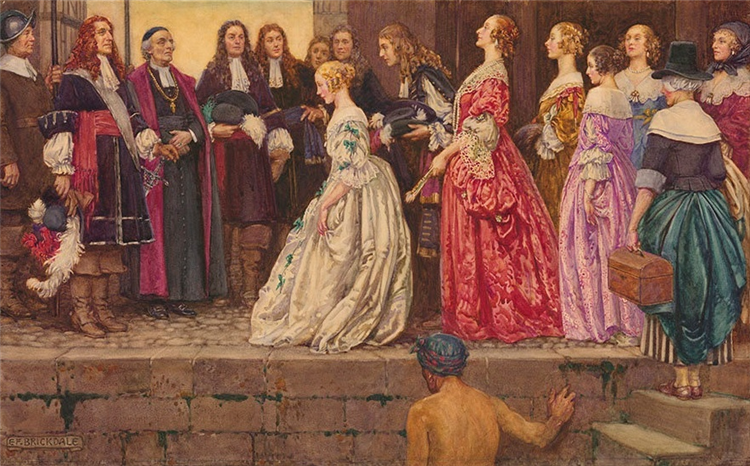 Women Coming to Quebec in 1667, in Order to Be Married to the French Canadian Farmers - Eleanor Fortescue-Brickdale