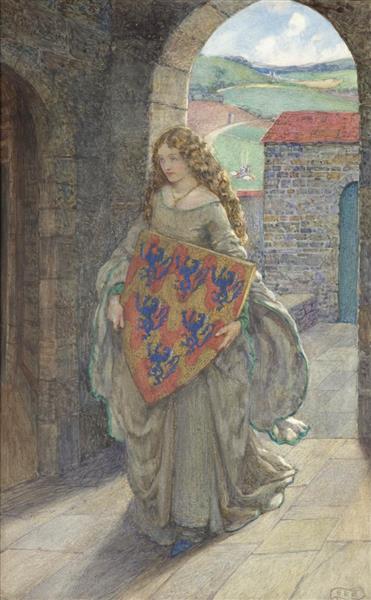 Then to her tower she climb'd, and took the shield, 1913 - Eleanor Fortescue-Brickdale