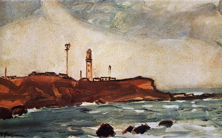 Cape Inubo Lighthouse, 1940 - Fujishima Takeji