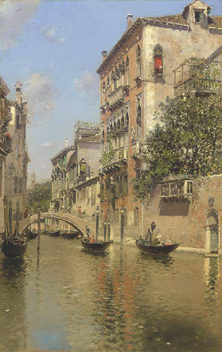 A Canal in Venice - Martín Rico