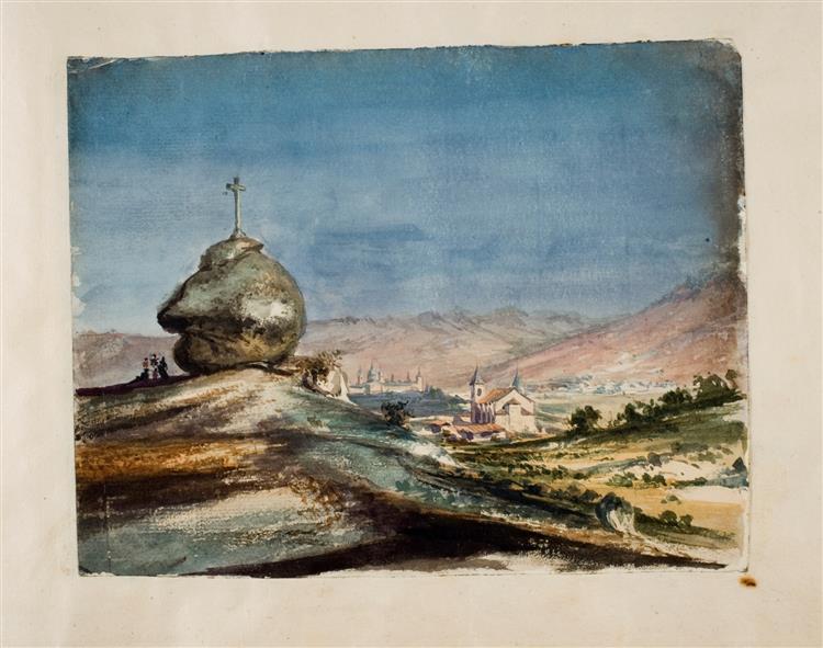 View of El Escorial from the Cross of the Gallows, c.1858 - Martín Rico