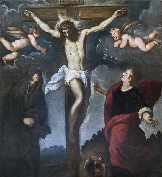 Crucifix Between Our Lady And Saint John, 1575 - Palma il Giovane