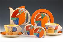 Stamford Shape, Early Morning Teaset   Melon Pattern - Clarice Cliff