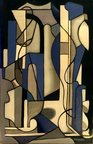 Blue and Black Abstract Composition, 1953 - Тамара де Лемпицка