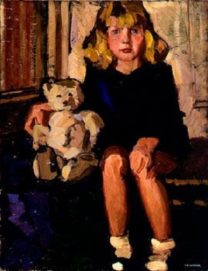 Portrait of a Little Girl with Her Teddy Bear (Kizette), 1922 - Тамара Лемпицька