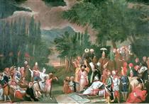 A Turkish Hunting Party with Sultan Ahmed III - Jean Baptiste Vanmour
