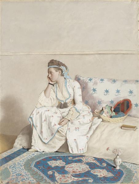 Portrait of the artist’s wife, Marie Fargues, in Turkish dress, c.1756 - c.1758 - Жан-Этьен Лиотар