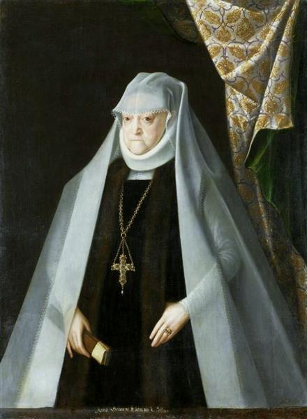 Portrait of Queen Anna Jagiellon in a widow costume, c.1595 - Martin Kober