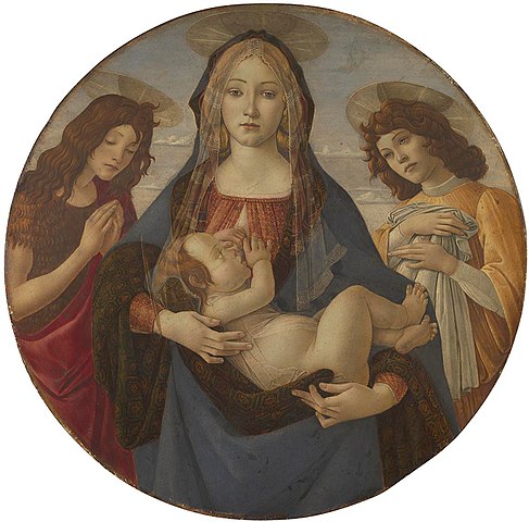 The Virgin and Child with Saint John and an Angel, c.1490 - Сандро Боттичелли