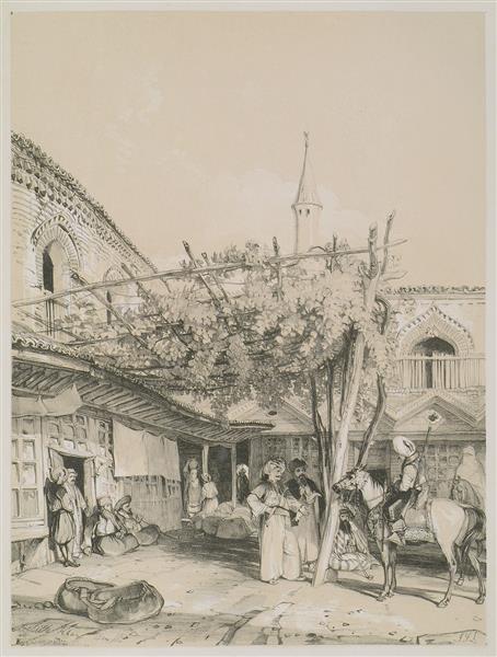 El Pek Khan, (silk Mart), Brussa, 1838 - Джон Фредерик Льюис