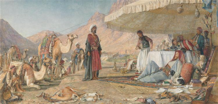 A Frank Encampment in the Desert of Mount Sinai. The Convent of St. Catherine in the Distance, 1842 - John Frederick Lewis
