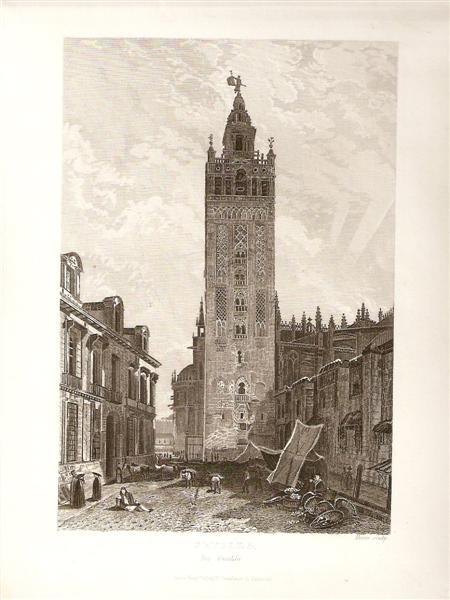 Giralda. Seville. Grabado And Plancha De Acero, 1837 - Джон Фредерик Льюис