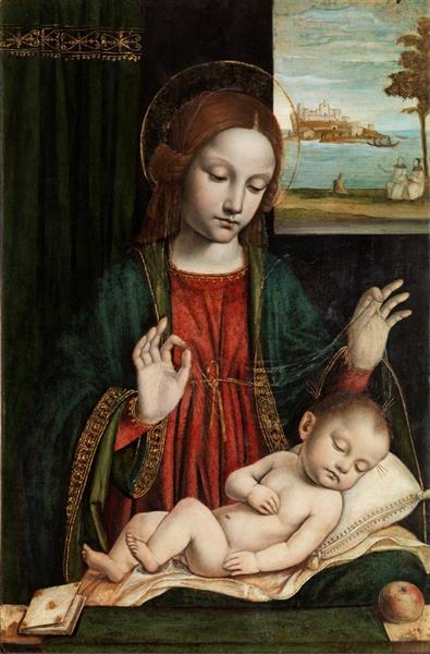 Madonna and Sleeping Child (Madonna of the Veil), c.1512 - c.1515 - Ambrogio Bergognone