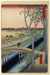 104. Koume Embankment - Hiroshige
