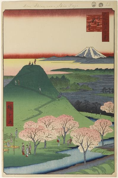 24. New Fuji in Meguro, 1857 - 歌川廣重