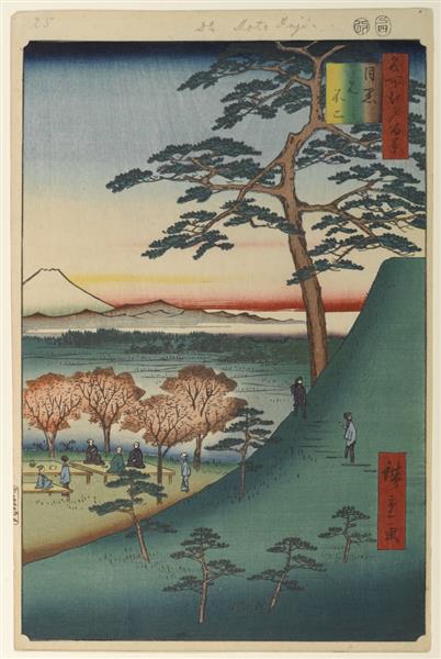 25. The Original Fuji in Meguro, 1857 - Утаґава Хіросіґе