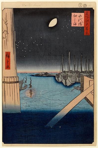 4. Tsukudajima and Eitai Bridge, 1857 - Утагава Хиросигэ