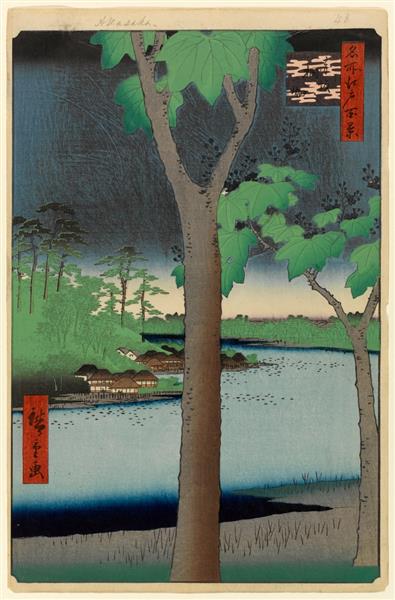 52 (48) The Paulownia Garden at Akasaka, 1857 - Hiroshige