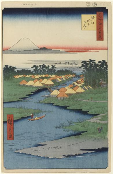 96. Horie and Nekozane, 1857 - 歌川廣重