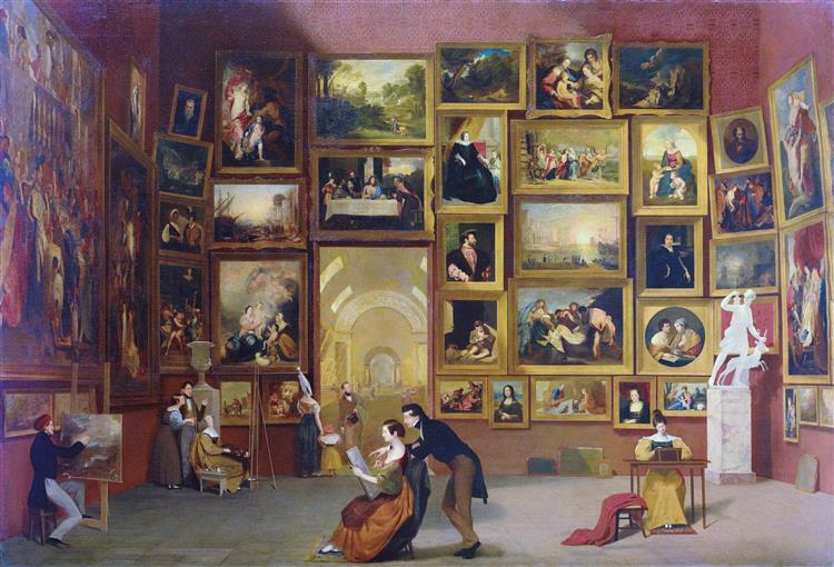 Gallery of the Louvre 1833 Samuel Morse WikiArt org